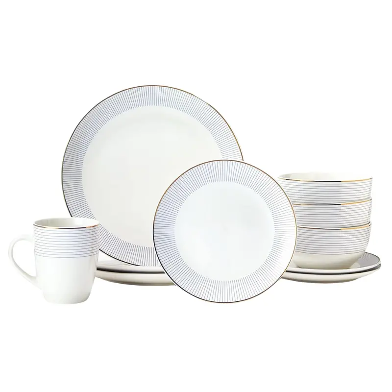 16-Piece Elle Collection Lorraine Round Dinnerware Set 1