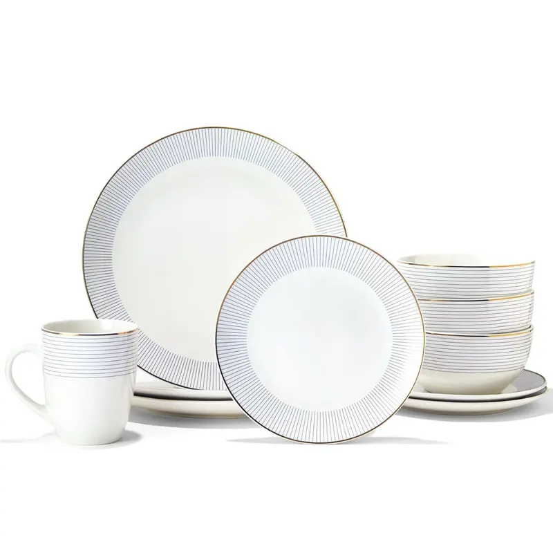 16-Piece Elle Collection Lorraine Round Dinnerware Set 1