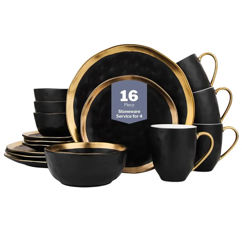 16-Piece Stone Lain Florian Porcelain Dinnerware Set 1