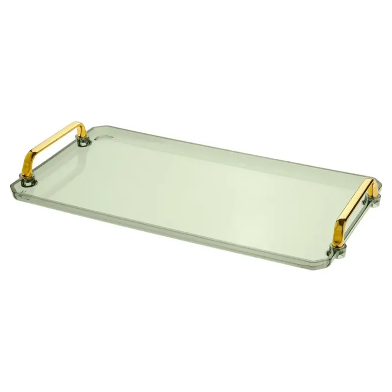 16" X 9" Acrylic Serving Tray With Handles 1