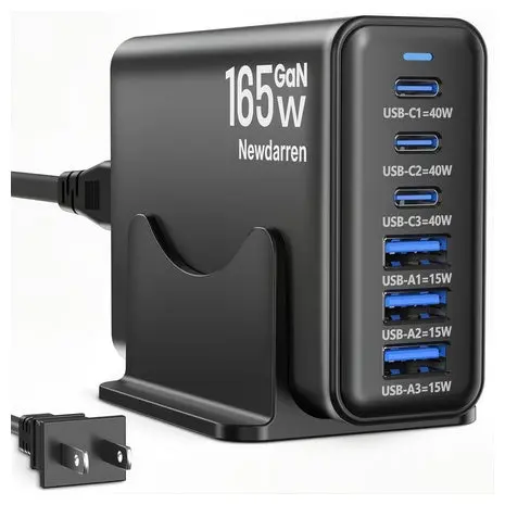 165W 6-Port Usb-C Charging Station (4 Colors) 1