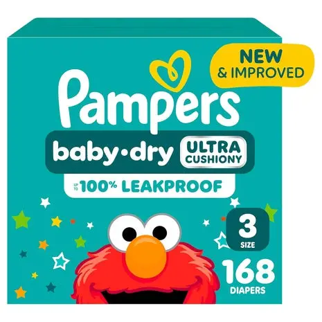 168 Size 3 Pampers Baby Dry Diapers 1