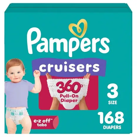 168 Size 3 Pampers Cruisers 360° Diapers 1