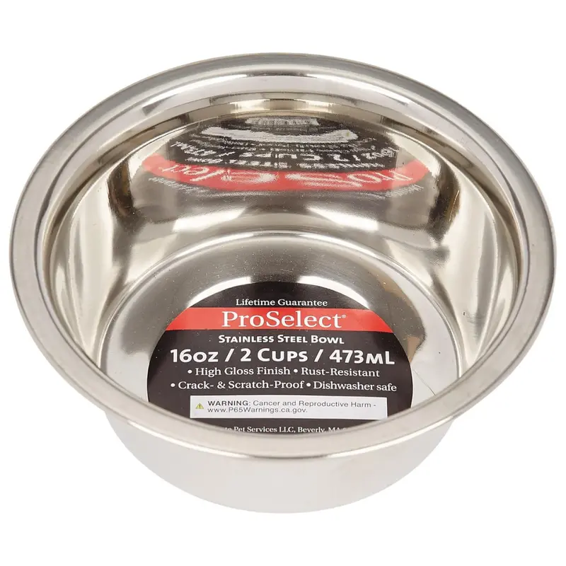 16Oz Proselect Stainless Steel Classic Dog Bowl 1