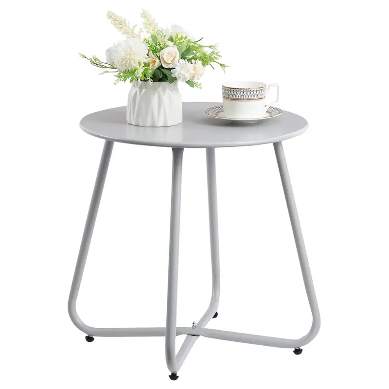 17.32" Portable Round Metal Side Table 1