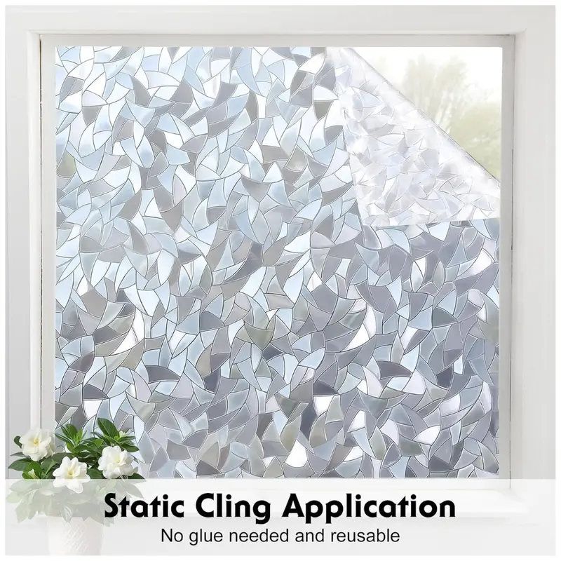 17.5" X 78.7" 3D Frosted Glass Window Privacy Film 1