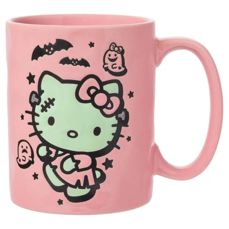17-Oz Silver Buffalo Ceramic Pottery Mug (Sanrio Hello Kitty Halloween Frankenstein) 1