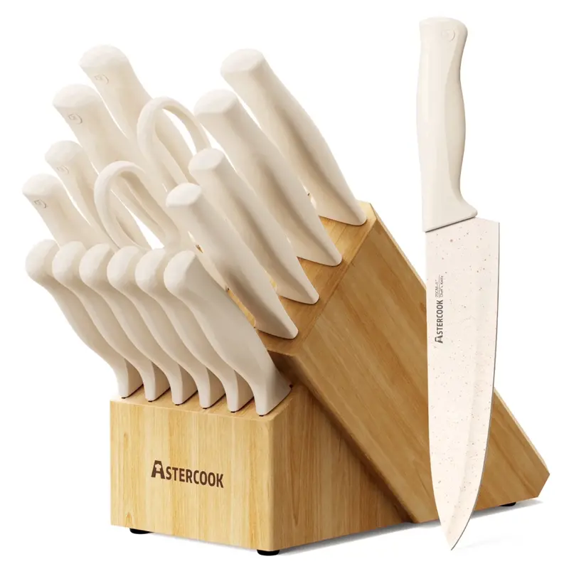 17-Piece Kitchen Knife Set With Anti-Rust Coating & Built-In Sharpener 1