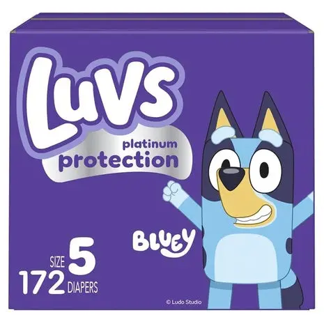 172 Size 5 Luvs Platinum Protection Bluey Diapers 1