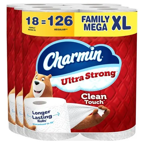 18 Mega Xl Rolls Charmin Ultra Strong Clean Touch Toilet Paper 1