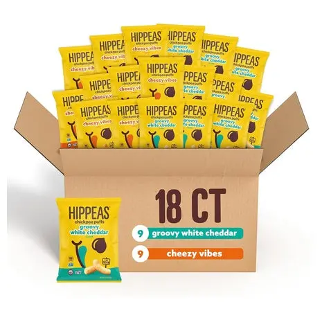 18 Snack Bags Hippeas Cheeze Chickpea Puffs Variety Pack 1