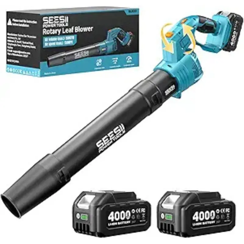 180 Deg. Rotatable Cordless Leaf Blower With 2X4.0Ah Batteries & Charger 1