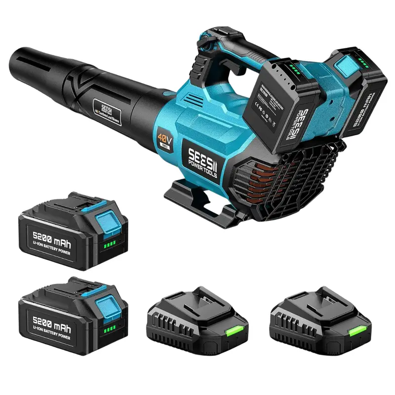 180º Rotatable Cordless Leaf Blower With 2X4.0Ah Batteries & Charger 1