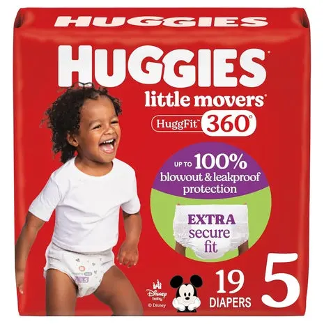 19 Size 5 Huggies Little Movers Diapers 1