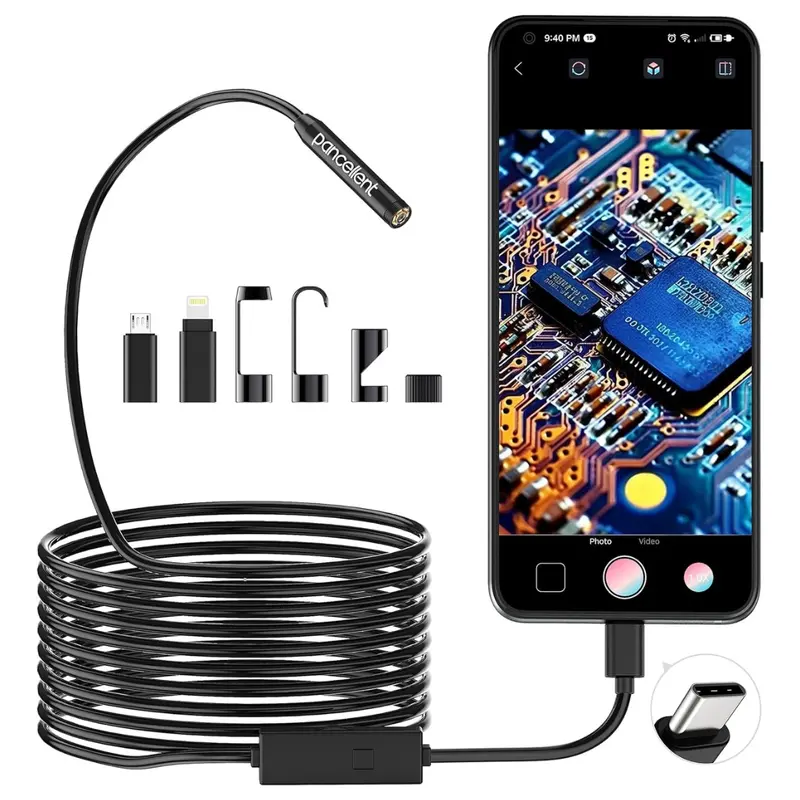 1920P Snake Inspection Borescope Camera W/ 8 Led Lights 1