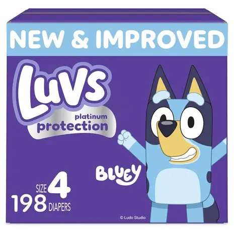 198 Size 4 Luvs Platinum Protection Bluey Diapers 1