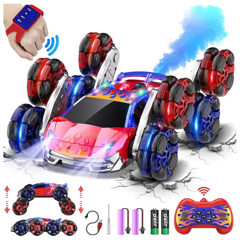 2.4Ghz Gesture Sensing 8Wd Rc Stunt Car W/ Lights & Music 1