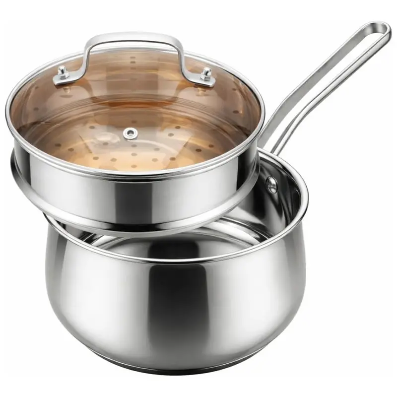 2.5 Qt. Stainless Steel Saucepan W/ Steamer Basket 1