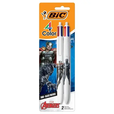 2 Bic 4-Color Marvel Retractable Ballpoint Pen 1