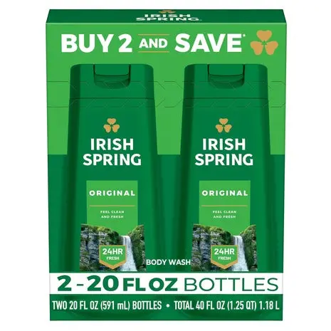 2 Bottles Irish Spring Original Moisturizing Body Wash (20Oz) 1
