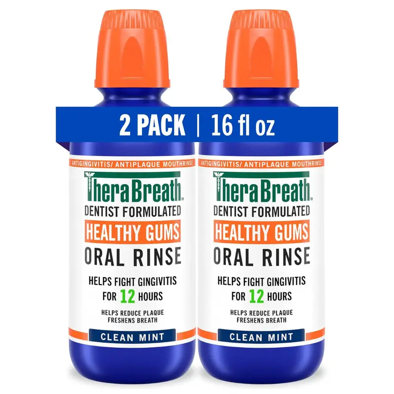 2-Count 16-Oz Therabreath Healthy Gums Oral Rinse (Clean Mint) 1