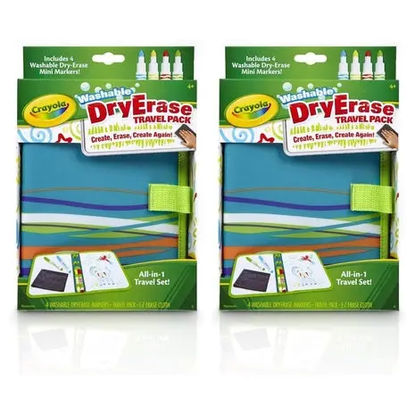 2 Crayola Washable Dry Erase Travel Pack 1