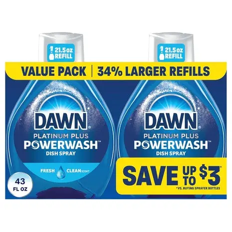 2 Dawn Powerwash Fresh Dish Spray Refills 1