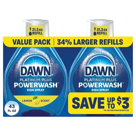 2 Dawn Powerwash Lemon Dish Spray Refills 1