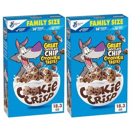 2 Family Size Boxes Cookie Crisp Breakfast Cereal 1
