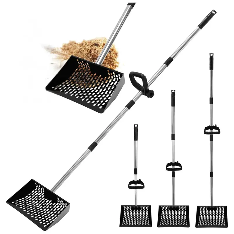 2-In-1 10'' Metal Coop Poop Scooper And Rack 1