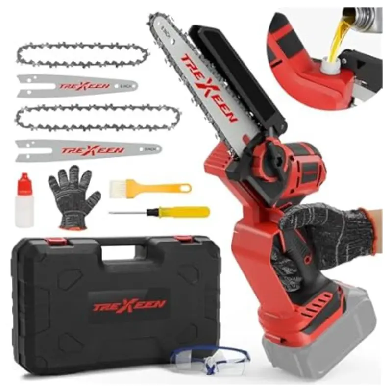 2-In-1 Cordless 8" & 6" Dual-Length Electric Chainsaw For Mwk M18 Battery 1