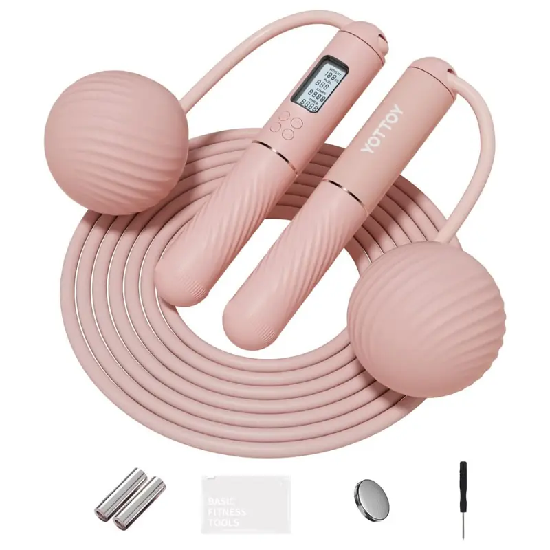 2-In-1 Cordless Ball-Weighted Jump Rope With Lcd Display 1