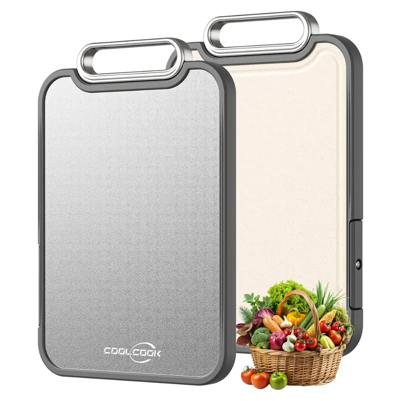 2-In-1 Double-Sided Cutting Kitchen Board W/ Juice Groove 1
