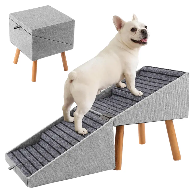 2-In-1 Foldable Wooden Pet Steps 1