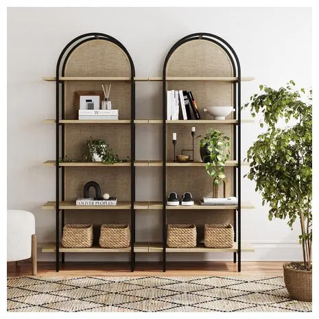 2 Nathan James 5-Shelf Etagere Bookcases 1