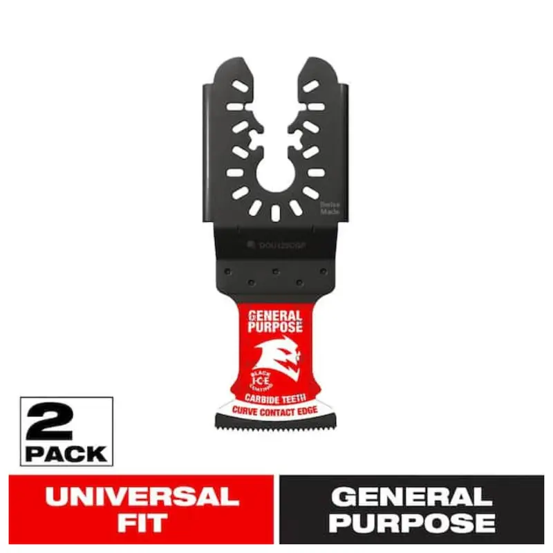 2-Pack 1-1/4In Universal Fit General Purpose Carbide Oscillating Blade 1