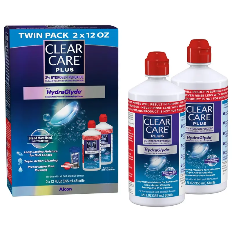 2-Pack 12Oz Clear Care Plus Contact Lens Cleaning Solution 1