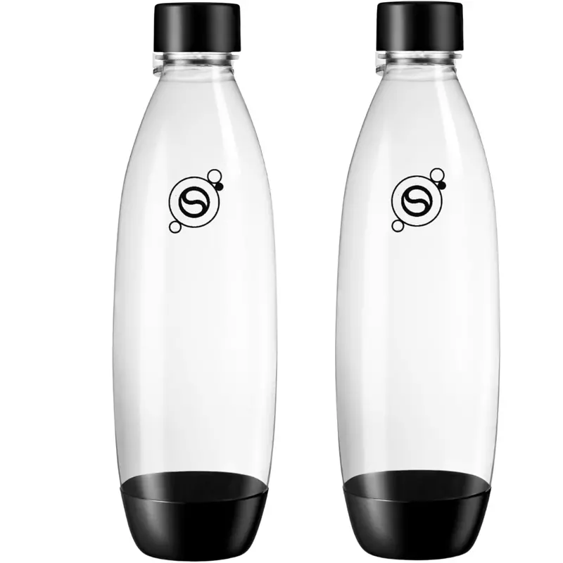2-Pack 1L Sodastream Dishwasher Safe Slim Bottle (Black) 1