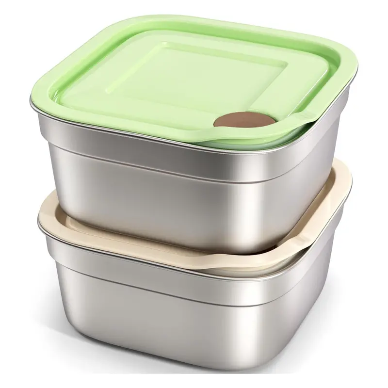 2-Pack 20Oz Stainless Steel Sandwich Containers With Lids 1