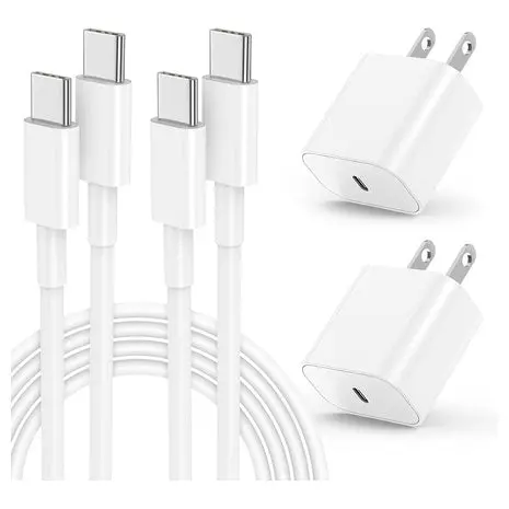 2-Pack 20W Usb-C Fast Chargers With 6Ft Cables 1