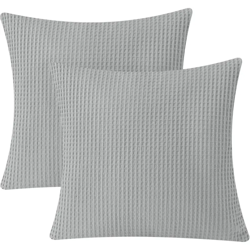 2-Pack 24" X 24" Phf 100% Cotton Waffle Weave Throw Pillow Cover 1