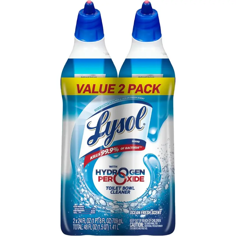 2-Pack 24Oz Lysol Toilet Bowl Cleaner With Hydrogen Peroxide (Ocean Fresh) 1
