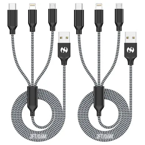 2-Pack 3-In-1 Multi Charging Cable 1