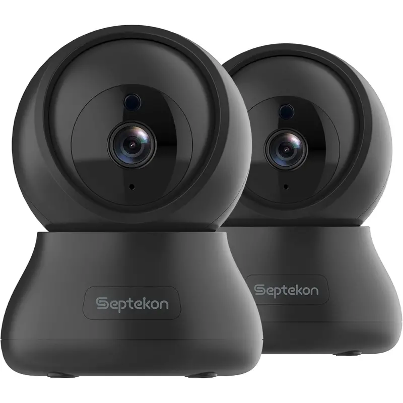 2-Pack 360 Deg. Pan Indoor 2K Wi-Fi Night Vision Security Camera 1