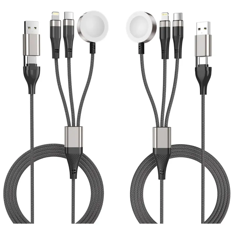 2-Pack 4' Cuanyeon 6-In-1 Multi Charging Cable (Dark Grey) 1