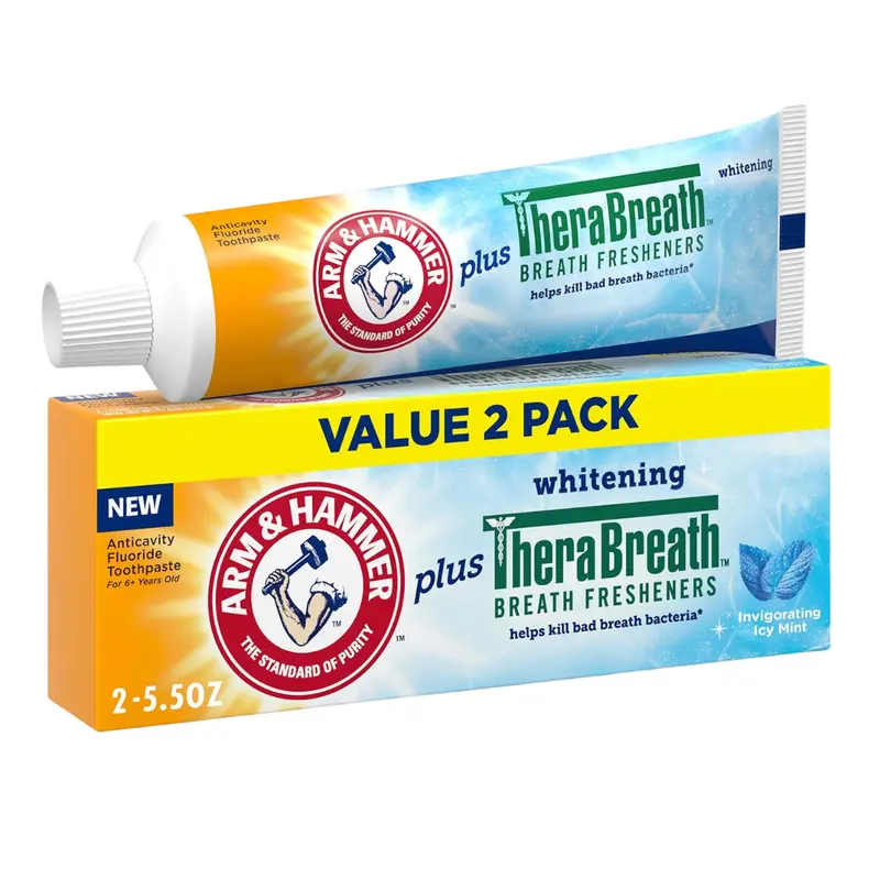 2-Pack 5.5 Oz Arm & Hammer Plus Therabreath Whitening Anticavity Toothpaste 1