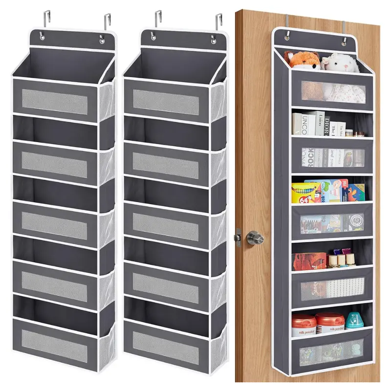 2-Pack 5 Shelf Door Hanging Organizer With 5 Large Pockets 1