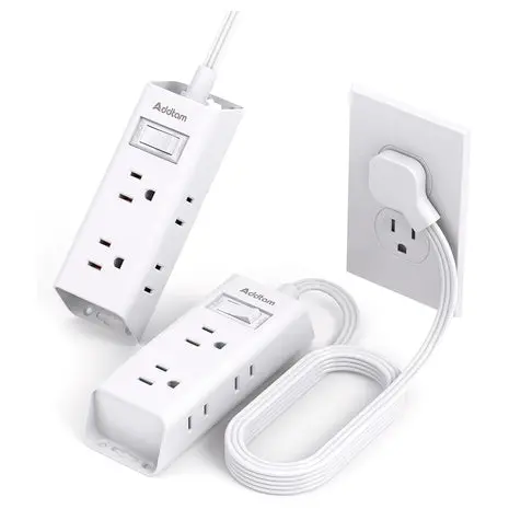 2-Pack 5Ft Ultra Flat Cord With 6 Outlet Power Strip 1