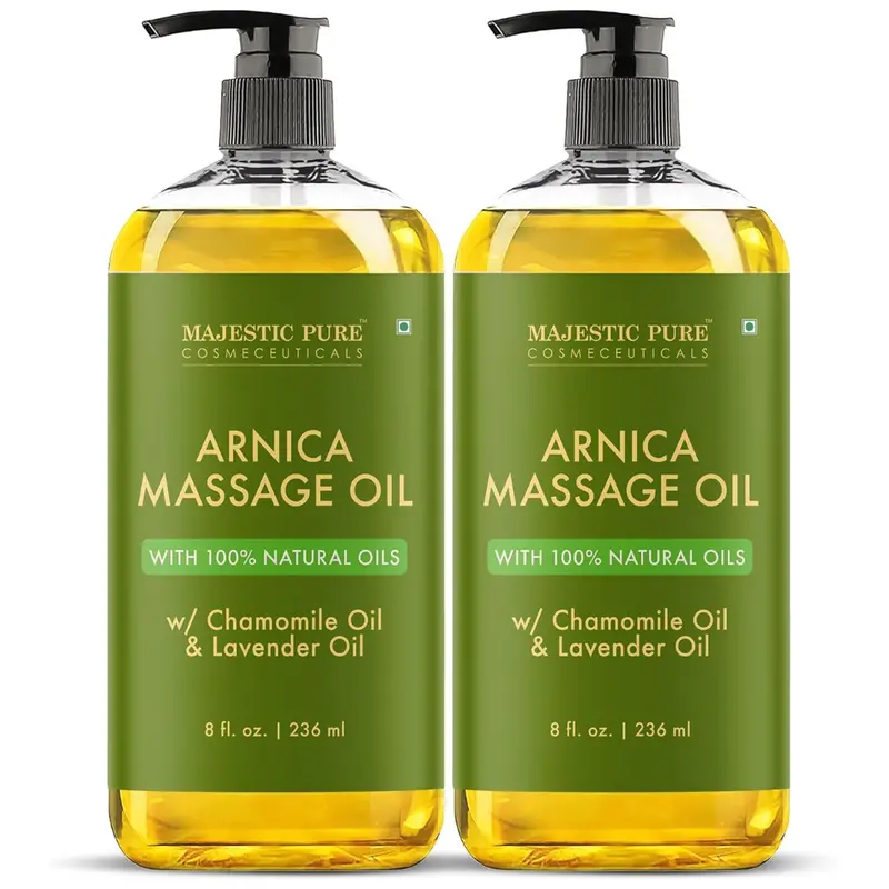 2-Pack 8-Oz Majestic Pure Arnica Sore Muscle Massage Oil 1