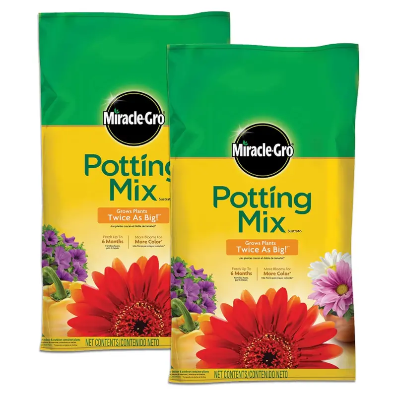 2-Pack 8-Qt Miracle-Gro Potting Mix Grows Container Plants 1
